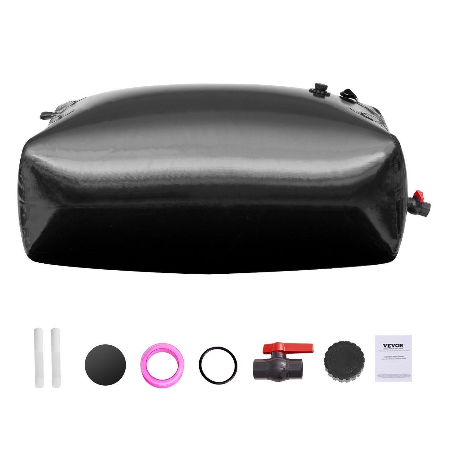 VEVOR Portable Water Storage Bladder 142.7 Gal PVC Collapsible Water Tank Black
