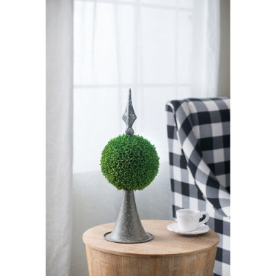 Mini Faux Potted Boxwood Topiaries