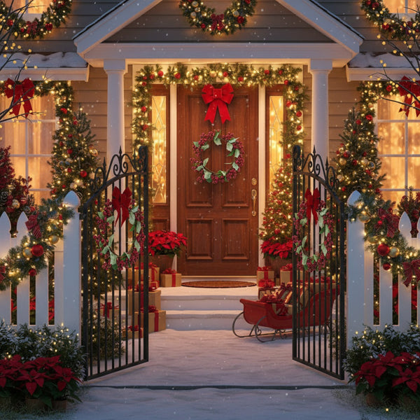 3PCS Set Christmas Door Wreath With Pine Cones & Greenery 13 Red Berry Holly Wreath For Holiday Home Decor FBA Shipment