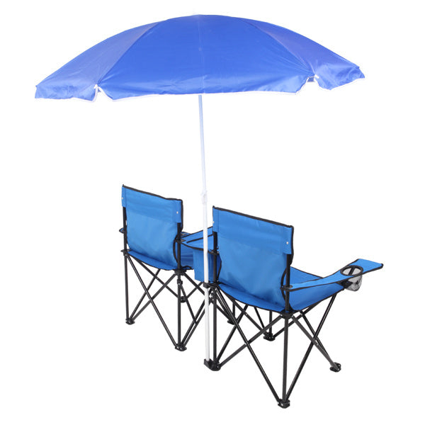 Outdoor Beach Fishing Chair With Umbrella In Blue