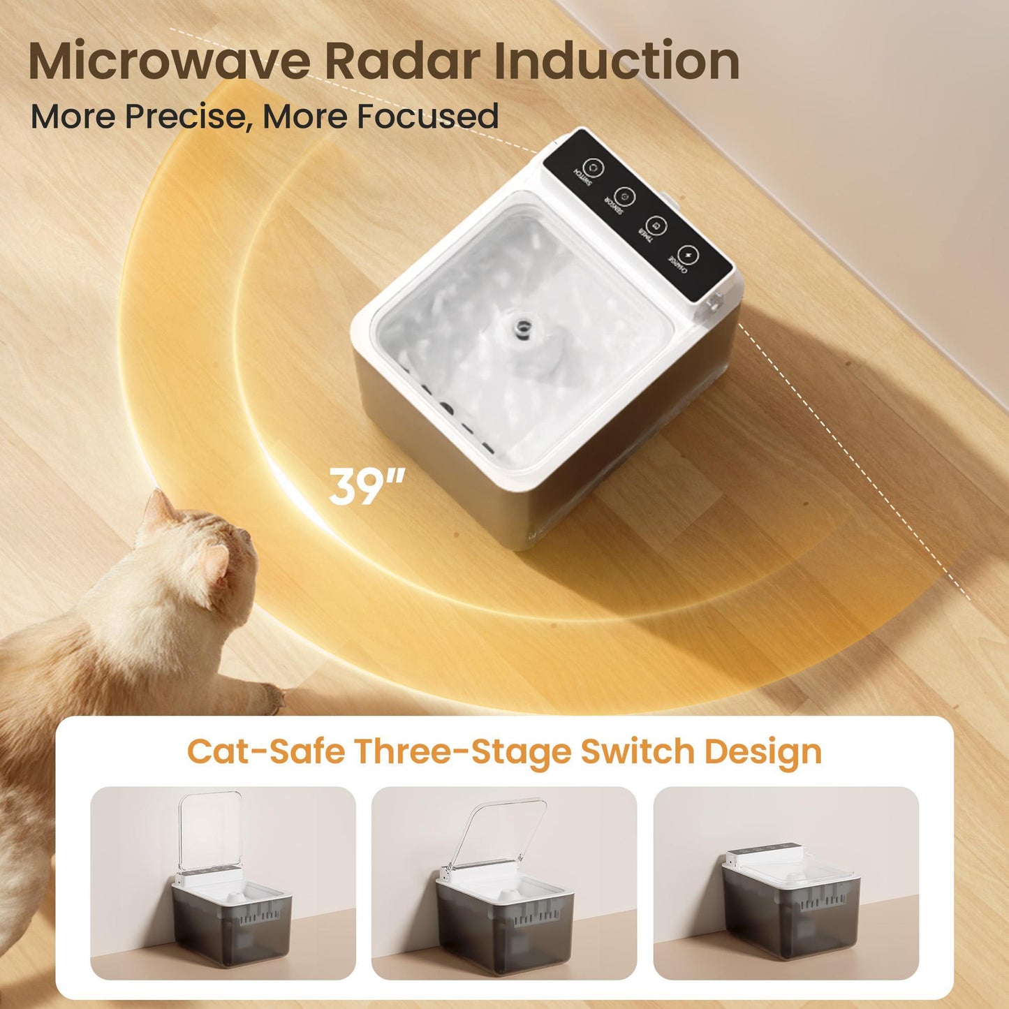 Wired Automatic Pet Fountain Water Dispenser Automatic Sensing Function