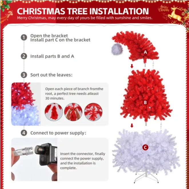 6 FT Santa Hat Style Pre-lit Christmas Tree