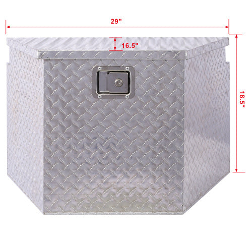 29inch Aluminum Tool Box, heavy Duty Truck Bed Tool Box, outdoor Trailer Pickup Storage Tool Box,RV Storage Organizer,underbody Box W Lock Keys,silver, 29x16.5x18.5inch
