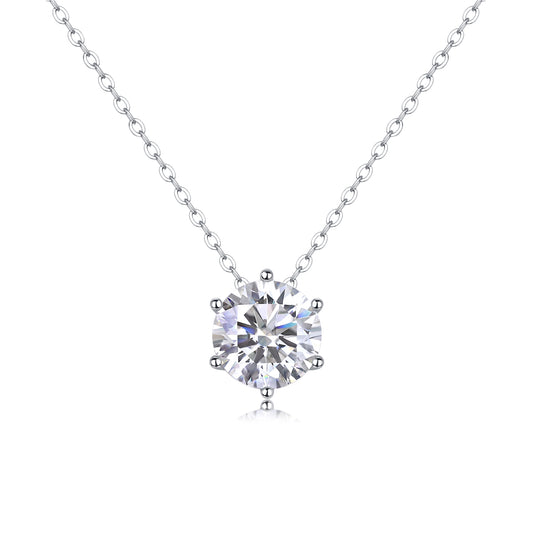 1Afternoon Rose - A Fashionable And Luxurious Diamond Jewelry Pendant Set With 1-carat, 2-carat And 3-carat Moissanite S925 Sterling Silver And Platinum Plating Prohibit TikTok sales