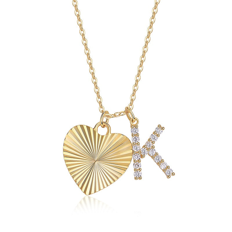 Heart Of Hearts Luxurious Fashion Diamond Pendant Necklace Set With Mosan Diamond Silver Ornaments