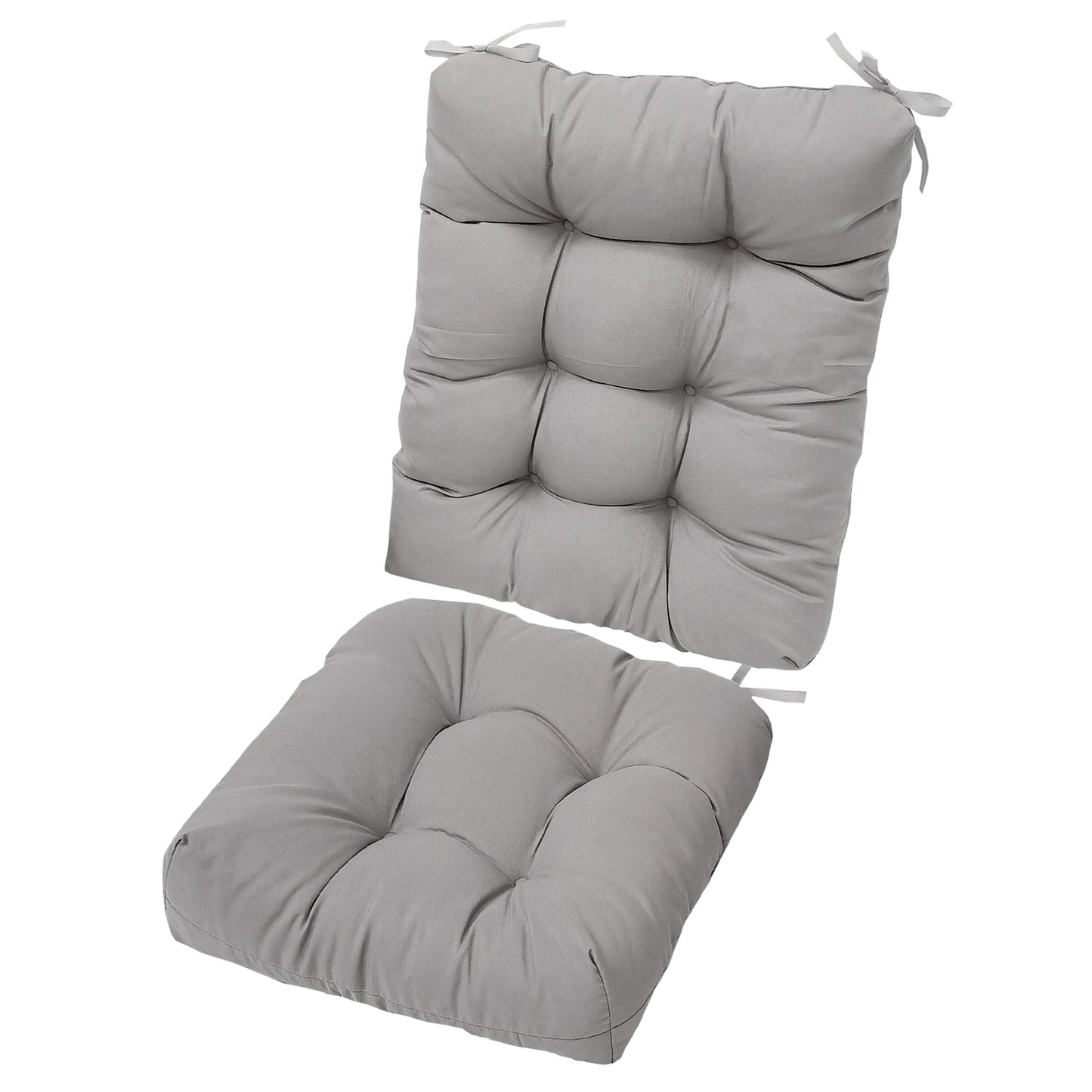 2Pcs Waterproof Rocking Chair Cushion Upper And Lower Back And Seat Sets With Non-Slip Ties Oxford Cloth Surface Polyester Filling Comfortable For Indoor Home Office Car
