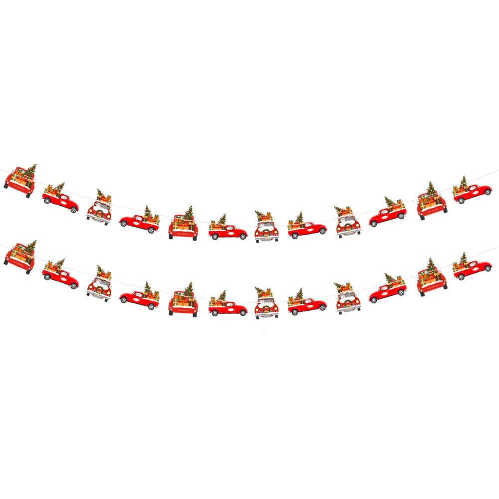24PCS Christmas Banner Paper Christmas Sign Garland Gingerbread Man Snowman Hanging Christmas Bunting Garland For Christmas Party Decorations Xmas Holiday Home Decor