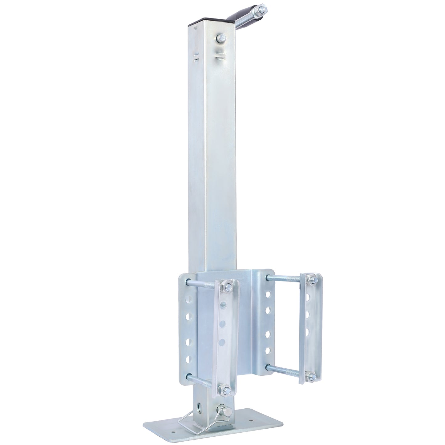 Heavy Duty Trailer Jack, Fixed Mount Jack W Drop Leg, 28.6 In. Of Lift, Max Load 2,500 Lbs