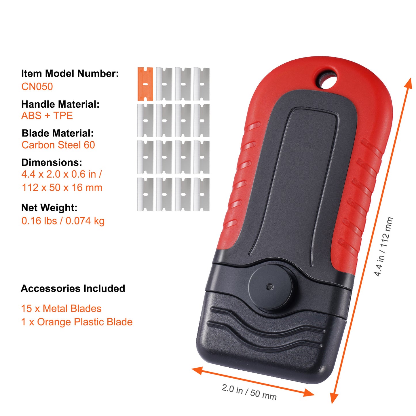 VEVOR Razor Blade Scraper Locking Scraper Tool 15 Extra Blades With Security Cap