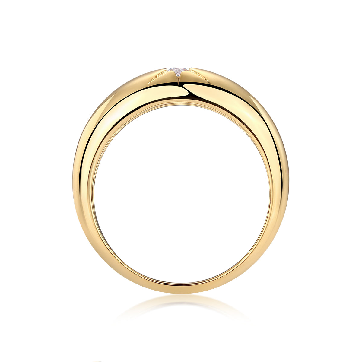 Eight-prong Radiance - A Fashionable And Luxurious Jewelry Piece Set With Moissanite S925 Sterling Silver And Gold-plated Diamond