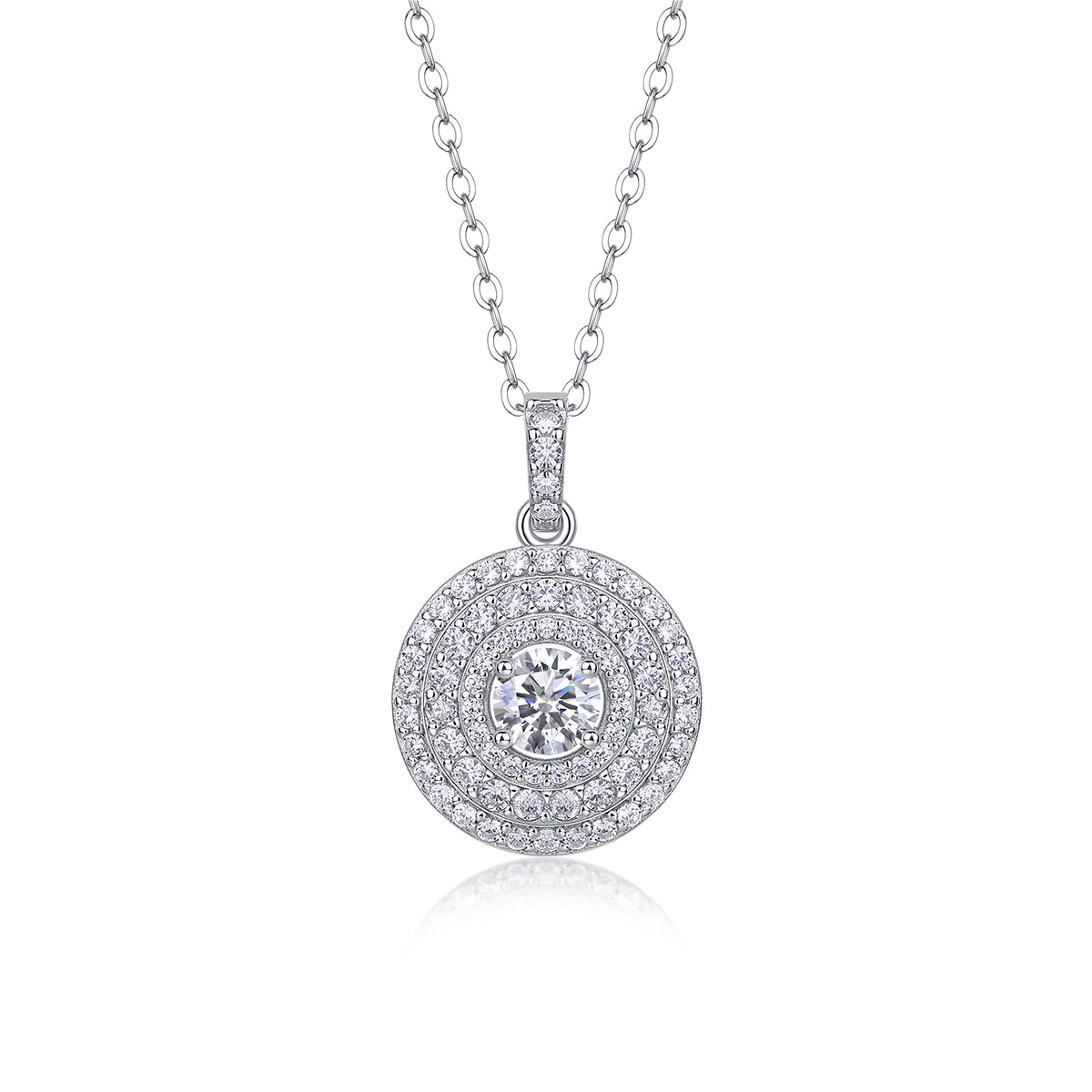 White Dune - A Fashionable And Luxurious Diamond Jewelry Pendant Set With Moissanite S925 Sterling Silver And Platinum Plating