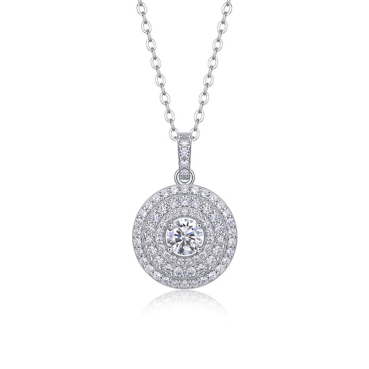 White Dune - A Fashionable And Luxurious Diamond Jewelry Pendant Set With Moissanite S925 Sterling Silver And Platinum Plating