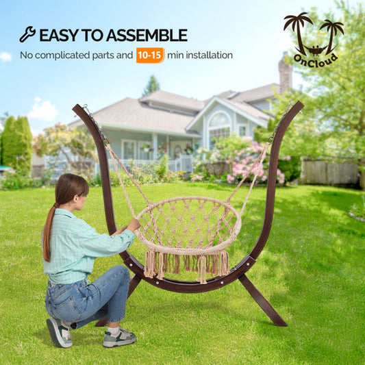 Carbonized Color Curved Hanging Chair Frame, Excluding Hanging Chair