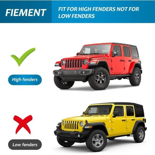 Fenders Front And Rear Fenders Compatible With 2018-2024 Je Ep Wrangler JL And JLU Unlimited Rubicon, Off-Road Wheel Fender Liner Set 4 Pcs Only Fit High Clearance Fender Flares,Not For 4XE