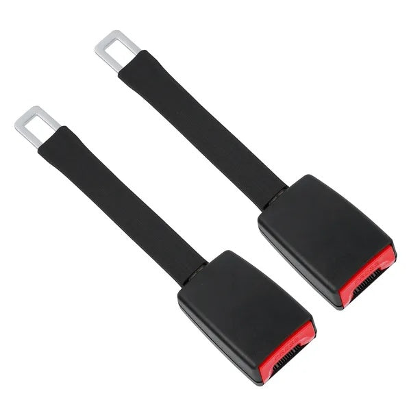 2Pcs Car Seat Belt Extender 9in Buckle Tongue Webbing Extension