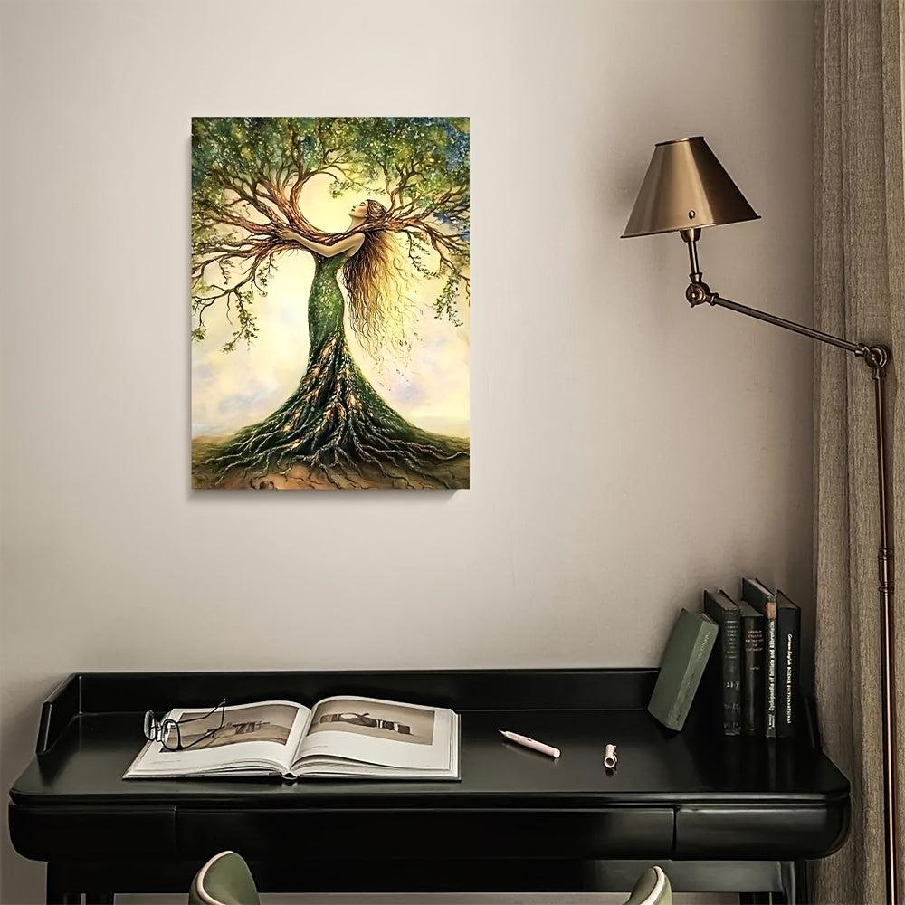 Room Decor 1pc Tree Of Life Canvas Art Print, Wooden Framed Nature-Inspired Wall Decor For Living Room, Bedroom, Office, Cafe - Unique Gift Idea, Creative Home Decoration--Selling On Temu Is Prohibited