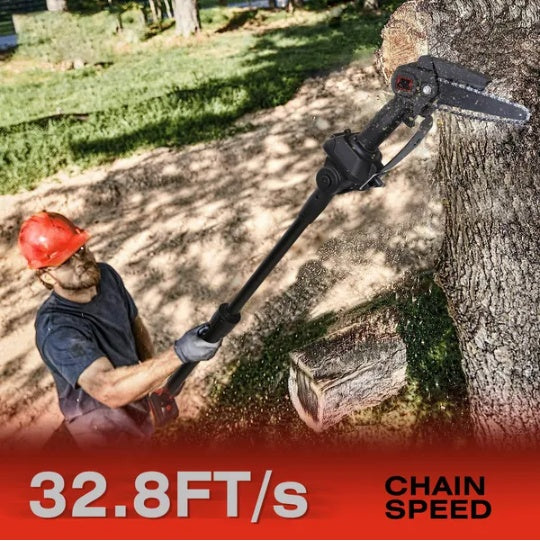 2-in-1 Cordless Pole Saw & Mini Chainsaw Electric Mini Chainsaw Length Adjustable Cordless Chain Saw With 2Pcs 1500mAh Batteries 4in 6in Chains For Tree Trimming