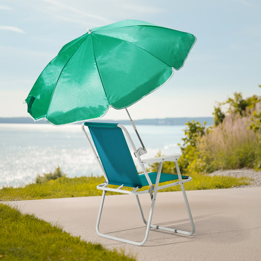 Folding Beach Chair With Umbrella For Adults, Lightweight Porable Camping Chair With 265lbs Capacity For Travel Picnic Concert & Outdoor Activities