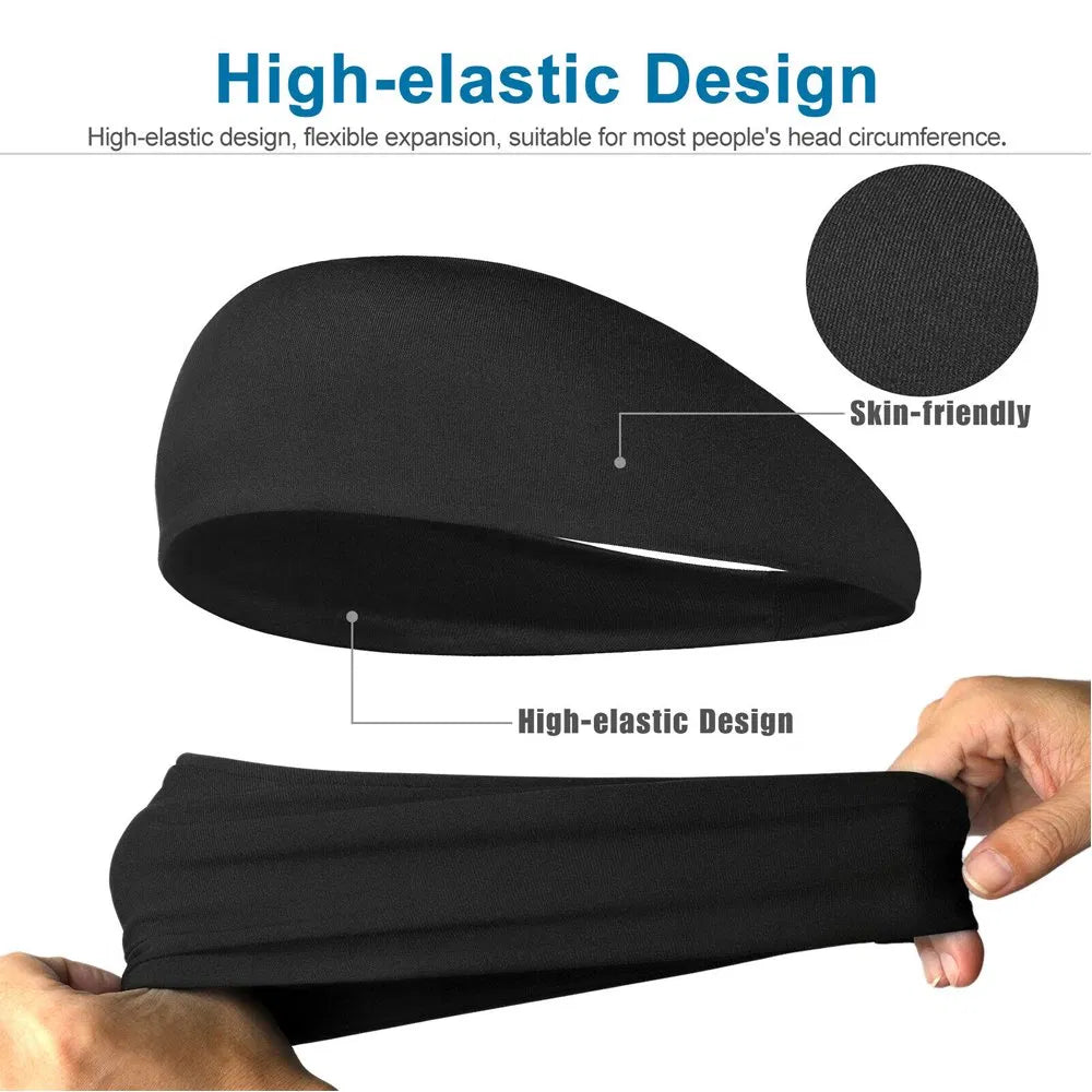 3x Men Women Sweat Sweatband Headband Stretch Sports Head Band Yoga Gym Running