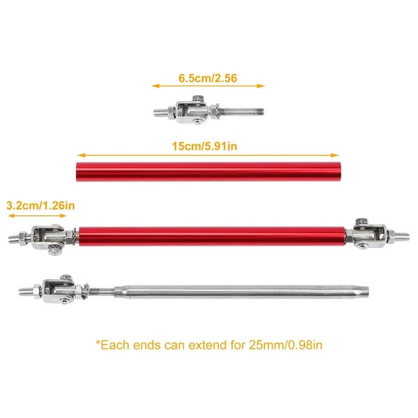2Pcs Splitter Rod Front Bumper Lip Rod Strut Adjustable Lip