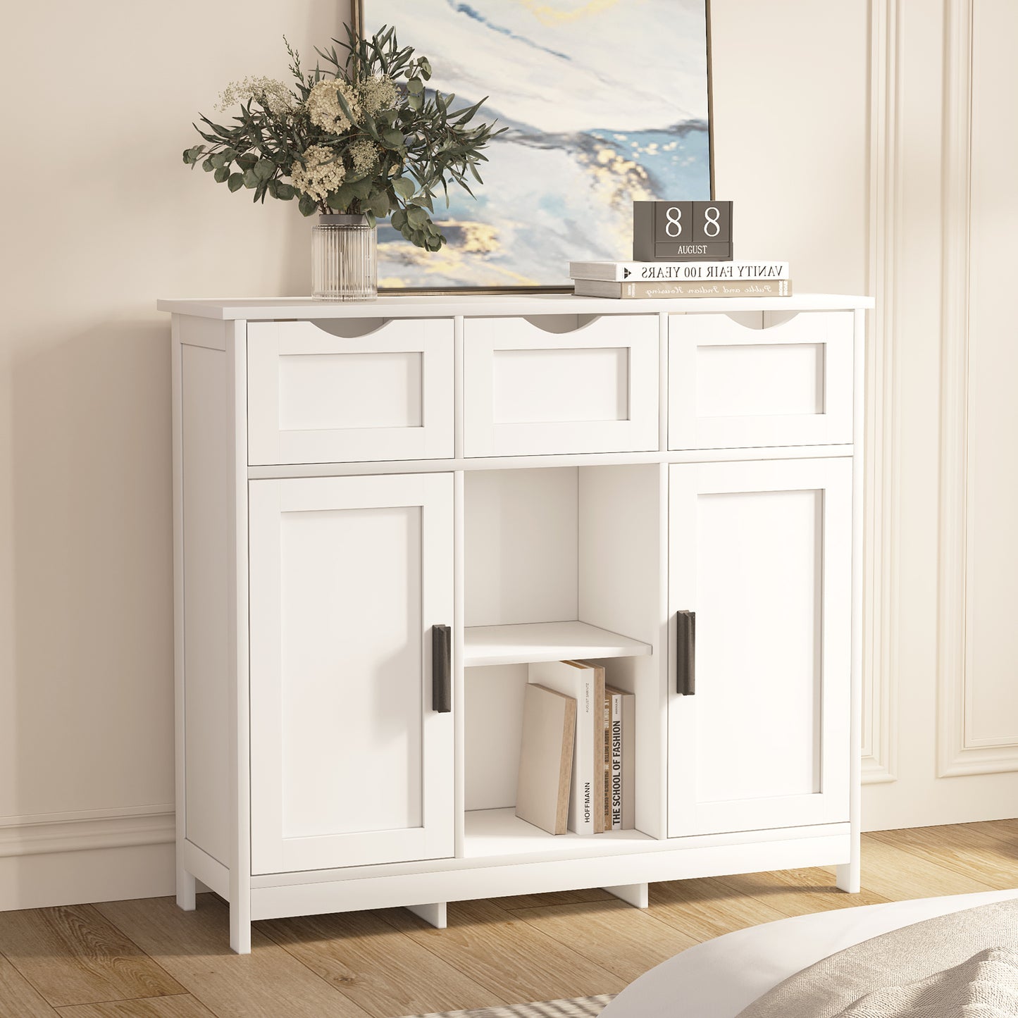 Cabinets With Drawers And Shelves, Living Room, Bedroom, Bathroom Decor Cabinets Furniture Home Decor - White