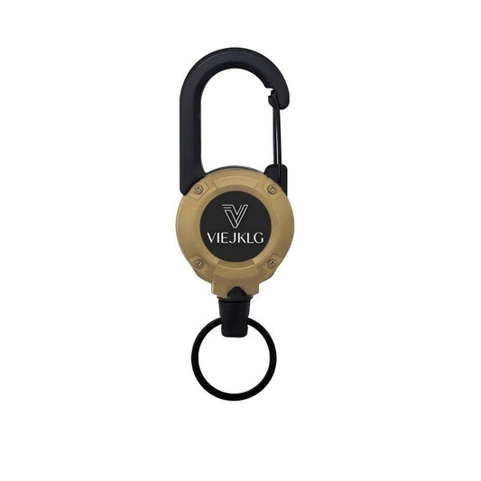 VIEJAKLG 3-in-1 Retractable Rope Carabiner Keychain, Strong Steel Wire Rope Buckle, Compact Outdoor Camping And Hiking Multifunctional Essential Item