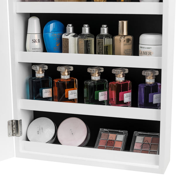 Full Mirror Wall Hanging, 4 Layers Of Storage, 3 Storage Boxes, Wooden Stickers