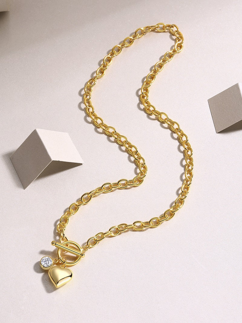 Meteor Wish Luxury Fashion Diamond Pendant Necklace Set With Mosan Diamond Silver Ornaments