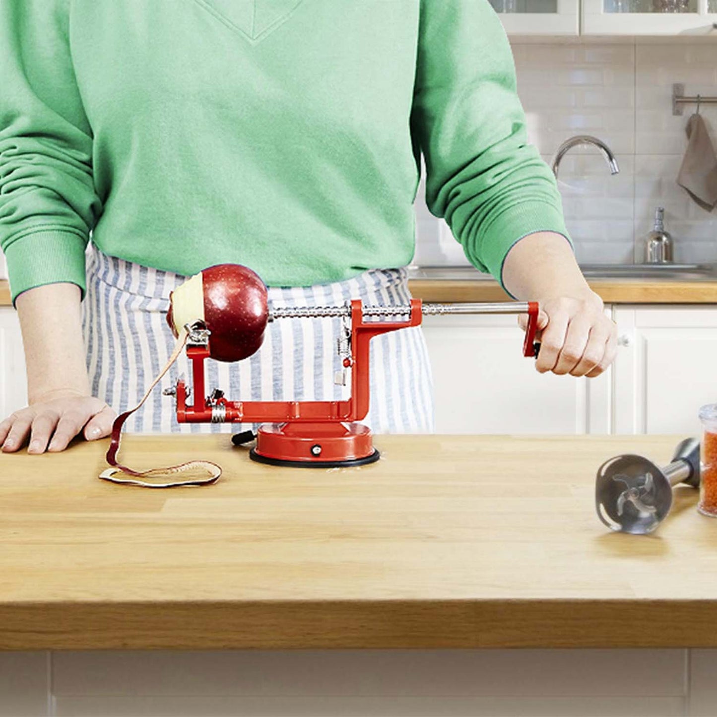 3 In 1 Fruit Peeler Manual Rotation Potato Fruit Core Slicer Kitchen Hand Cracking Corer With Zinc Alloy Peeler Suction Base