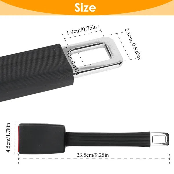 2Pcs Car Seat Belt Extender 9in Buckle Tongue Webbing Extension