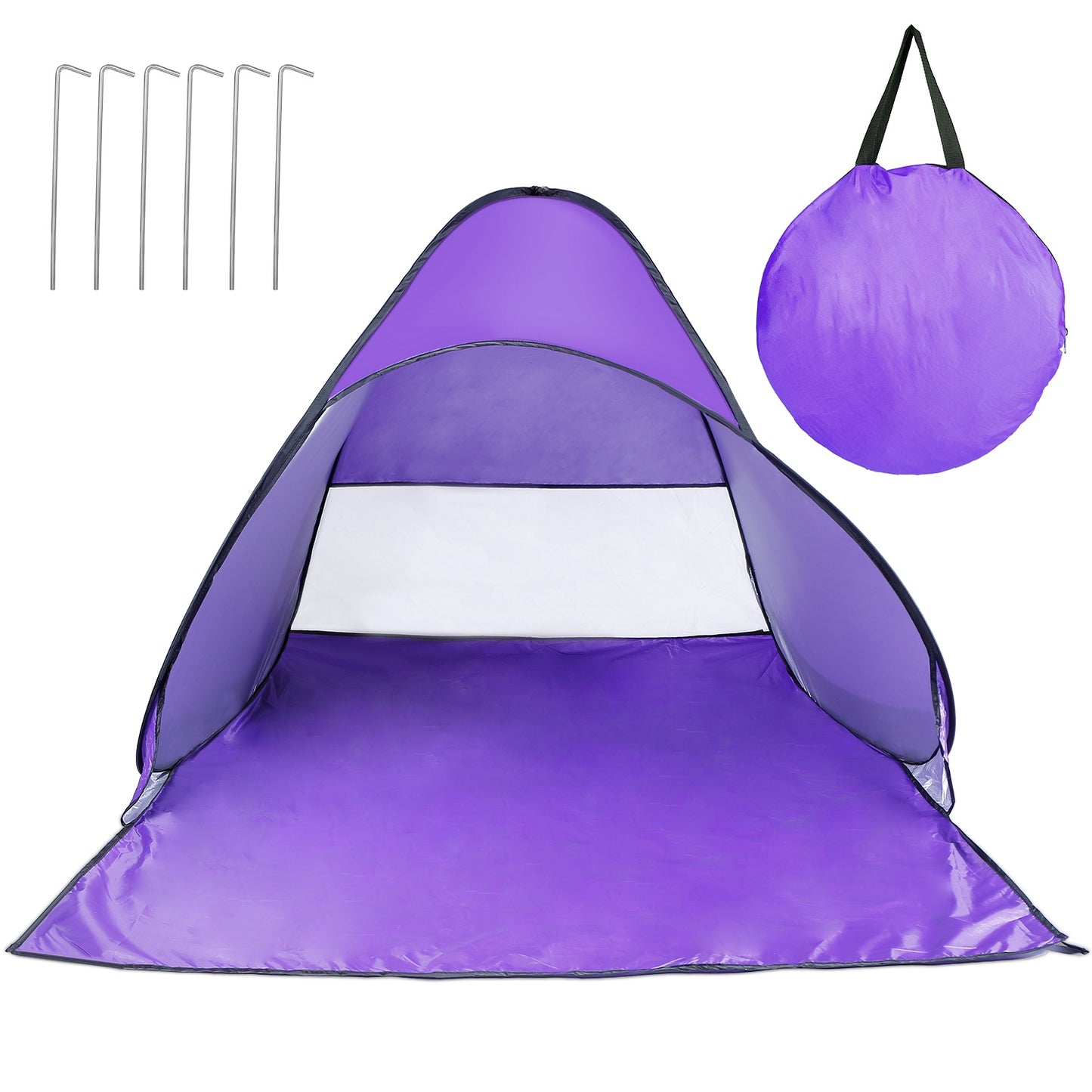 1Pc 2-3Person Beach Tent With Net Window Storage Bag 64.96 X 59.06 X 43.31in Anti-UV Automatic Waterproof For Outdoor Beach Camping Fishing Park Lake