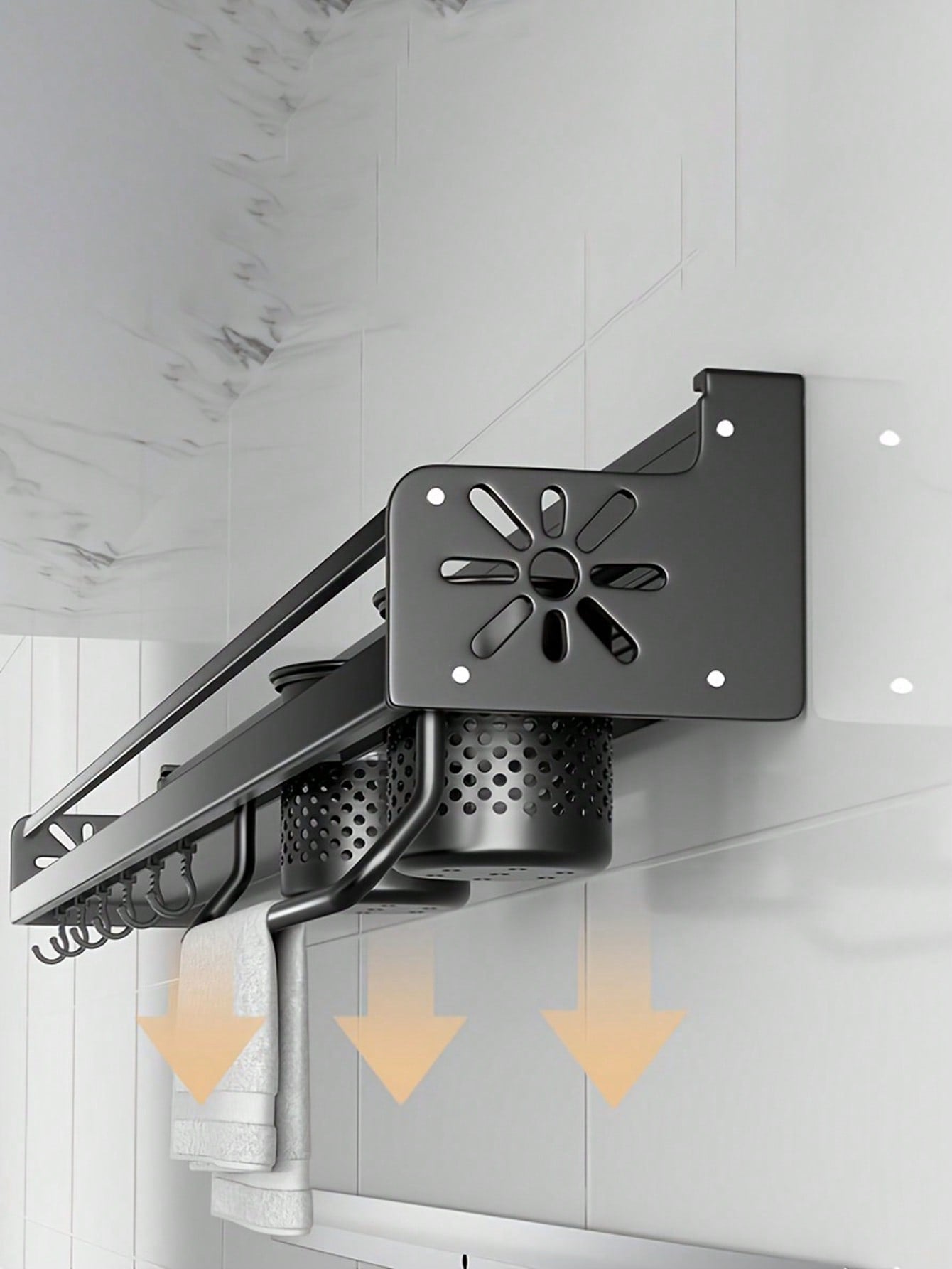 Wall-mounted Space-saving Kitchen Shelf, Non-penetrating Kitchen Wall-mounted Multi-functional Household Storage Rack