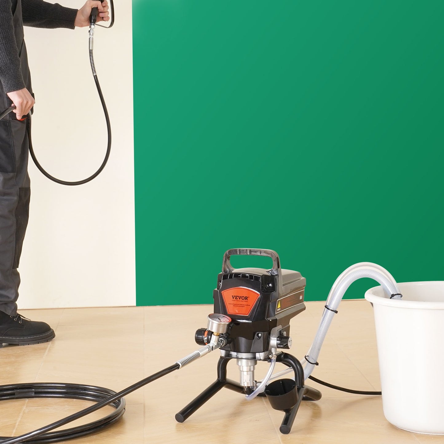 950W Stand Airless Paint Sprayer, 3000PSI High Efficiency Electric Airless Sprayer, Handheld Paint Sprayers For Home Interior And Exterior Furniture And Fences, Fine And Even Painting Effect