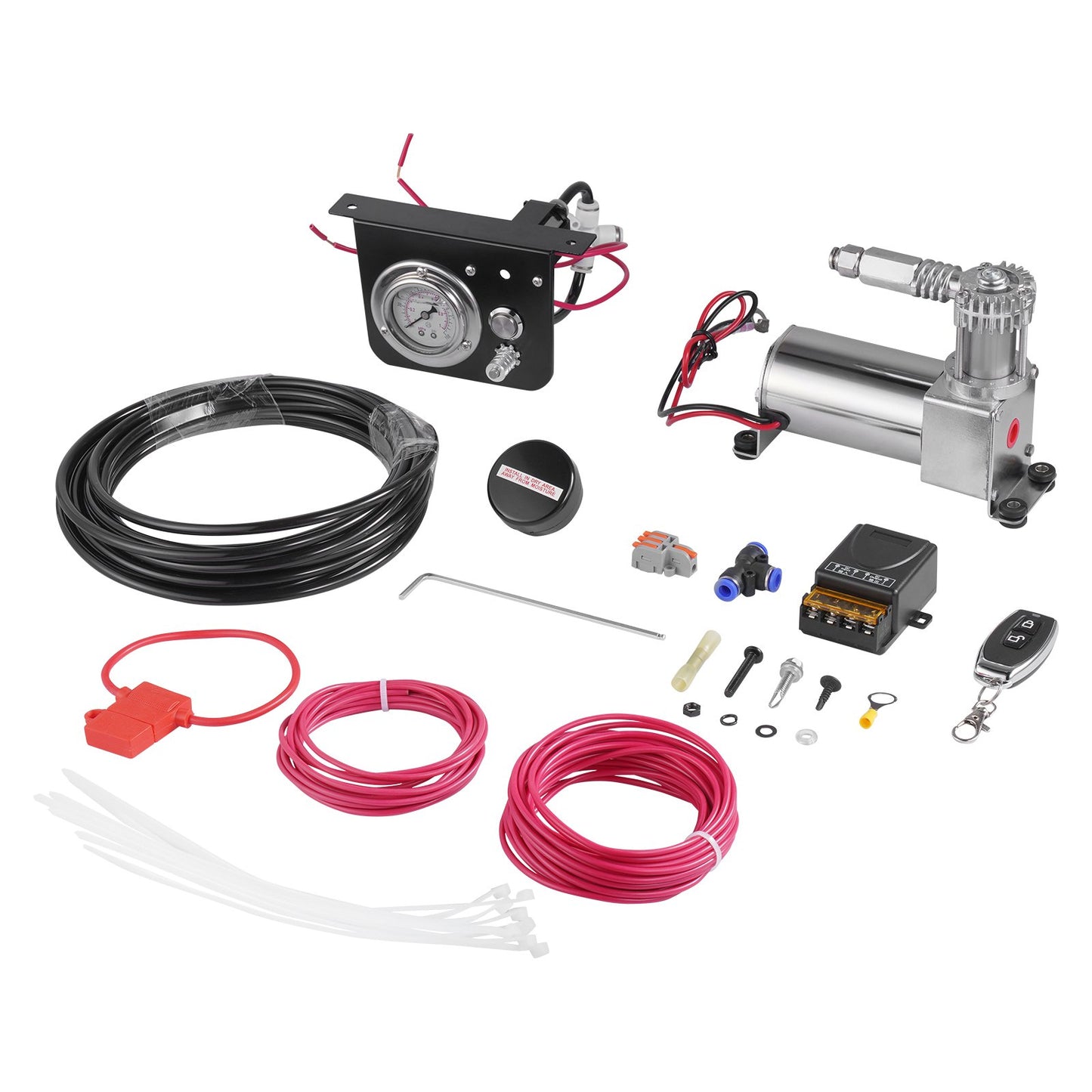 Air Shock Controller Kit 12V On Board Air Compressor System Single Path