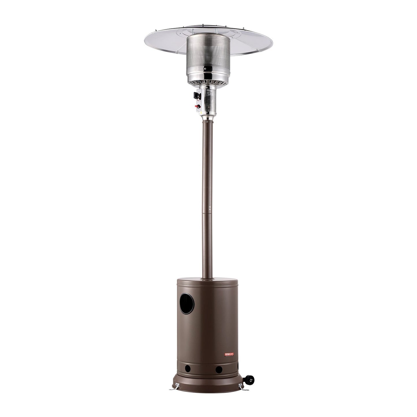 VEVOR Propane Patio Heater 50000BTU Tall Hammered W Round Table Outdoor Bronze