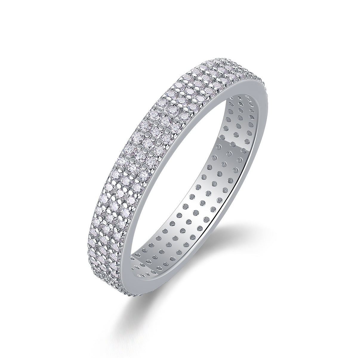 Light Up The Moments - A Fashionable Jewelry Ring Set With Moissanite S925 Sterling Silver And Platinum-plated Diamond