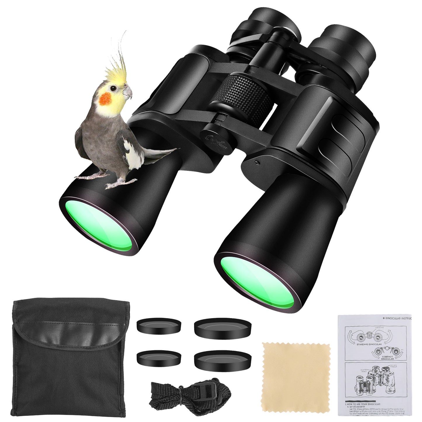1Pc Portable Zoom Binoculars With FMC Lens Low Light Night Vision For Bird Watching Hunting Sports Events Concerts Adults Kids
