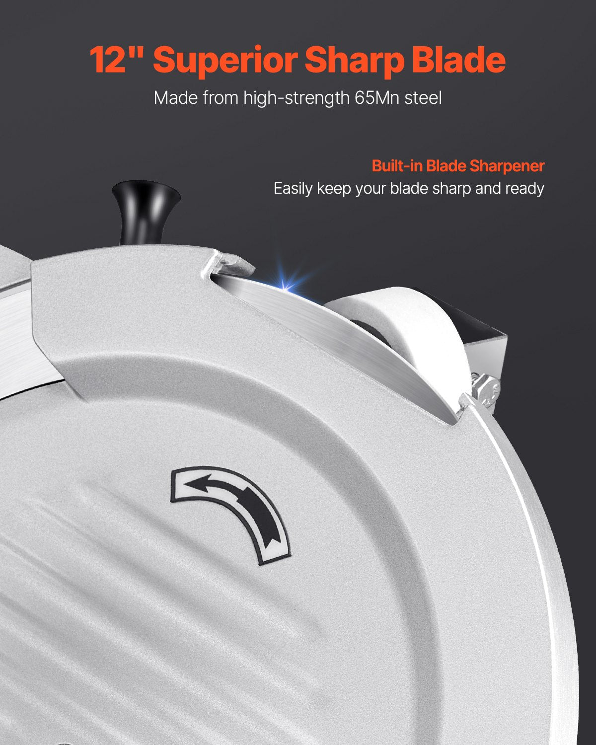 Meat Slicer 550W 12" Electric Deli Food Slicer For Frozen Meat Bread Cheese