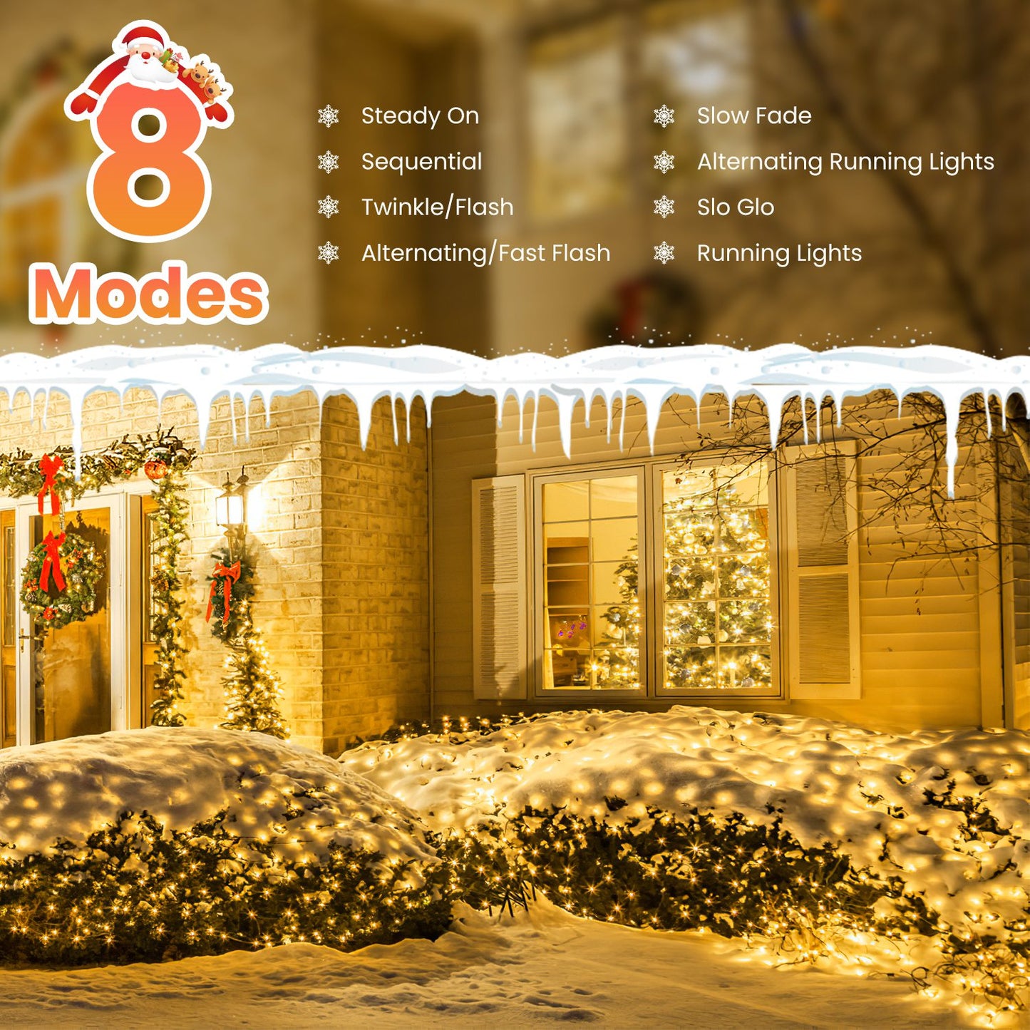 9.84x6.56FT 192LED Solar Christmas Net Lights Outdoor Bush Lights Dimmable IP44 Waterproof With 8 Modes Remote Timer Memory Function For Holiday Party Wedding Patio Garden