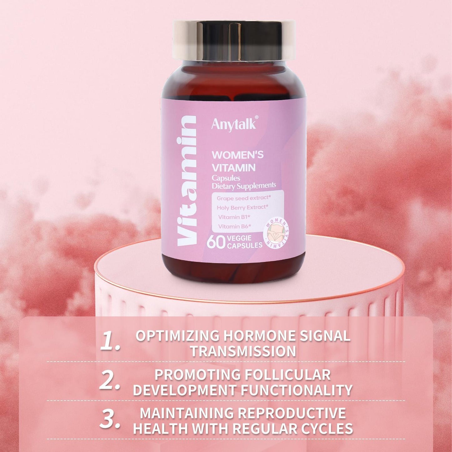 Women's Multivitamin, Multidimensional Mineral Supplement, Revitalizes Energy, Improves Mood, Nourishes Hair, Skin And Nails
