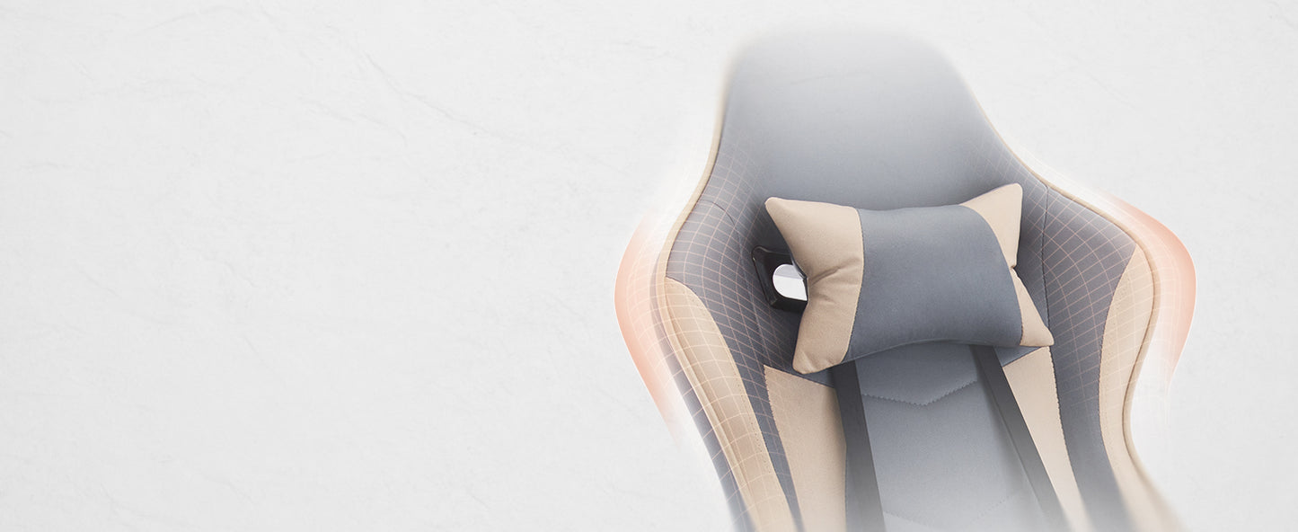 Gaming Chair, Ergonomic Computer Chair With Footrest And Massage Lumbar Support, Height Adjustable Swivel Video Game Chair For Adults, 300lb Max, Blue Beige