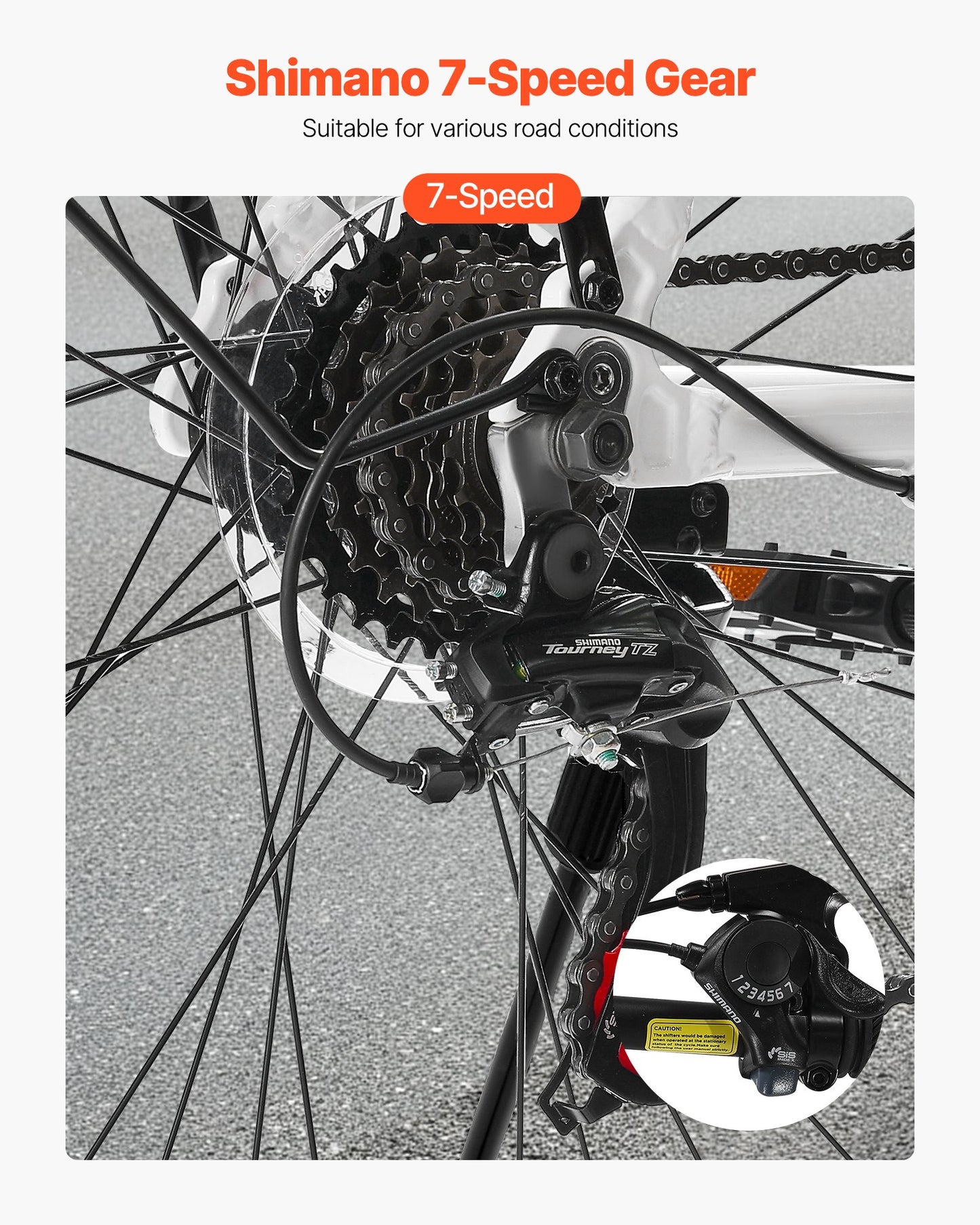 Hybrid Bike, Lightweight Aluminum Frame Bike, 700c Wheel Men And Women Hybrid Bicycle, Step-Through Adult Urban City Commuter Bikes With 7-Speed Shimano Drivetrain, Dual Brake, Adjustable Seat