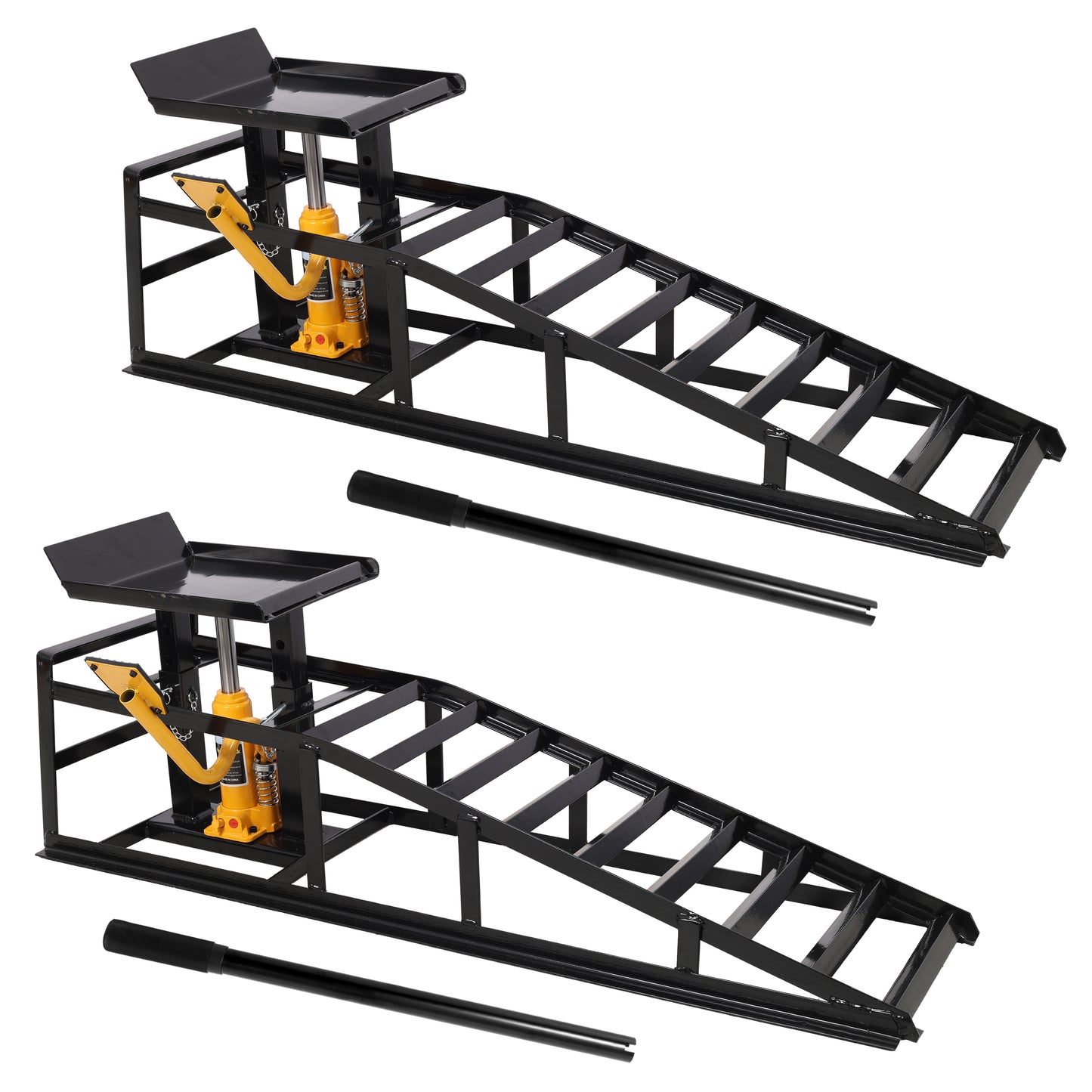 Auto Car Truck Service Ramps Lifts With Pedal, Garage Car Lift Hydraulic Ramps 5 Ton,Automotive Hydraulic Lift Repair Frame Lift 2 Pack Black