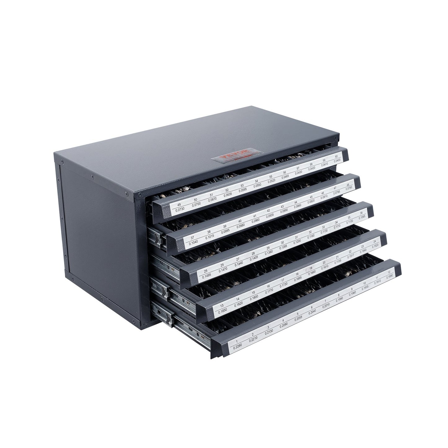 Drill Bit Dispenser Cabinet, Five-Drawer Drill Bit Organizer Cabinet Steel Drill Dispenser Organizer Cabinet With Labels, Stackable Drill Dispenser For Drill Bit Storage