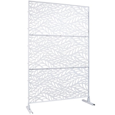 Outdoor  Indoor Privacy Screen Metal Privacy Screen 76 Hx48 W  Freestanding Decorative Privacy Screen For Deck Balcony Patio, Privacy Fence Panels For Outside Lawn Garden PS110