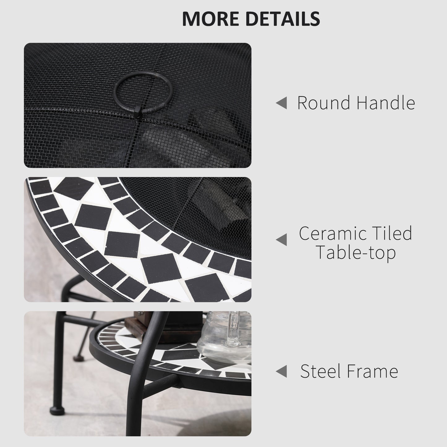 30" Outdoor Fire Pit Dining Table
