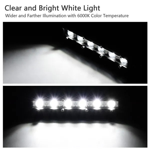 7" LED Light Bar Single Row Offroad Spot Lights 18W Ultra Slim Straight Work Light For Trailer Truck Bus Boat