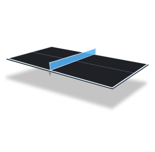 7X4ft Black Mid-Size Ping Pong Conversion Top Foldable & Portable Table Tennis Table Top For Indoor Games