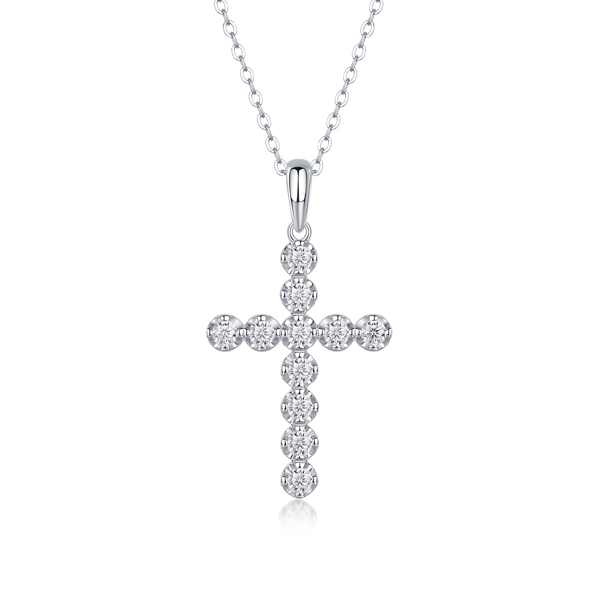 1Entrust Luxury Fashion Diamond Pendant Necklace Set With Mosan Diamond Silver Ornaments Prohibit TikTok sales