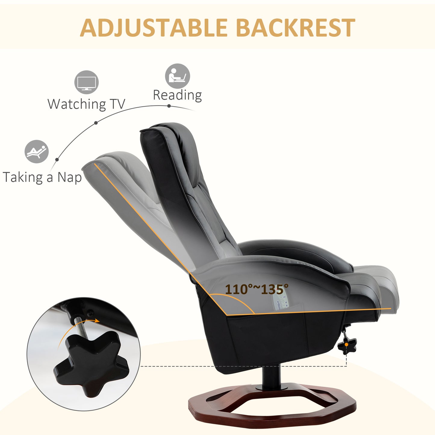 Massage Recliner Chair with Ottoman